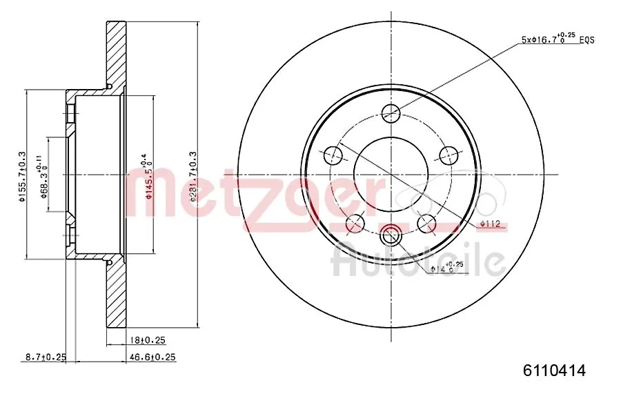 METZGER AUTOTEILE 6110414 Brake Disc