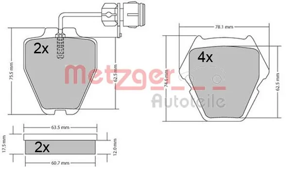 METZGER AUTOTEILE 1170364 Brake Pad Set, disc brake