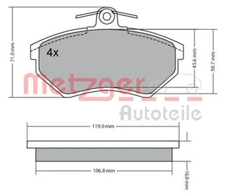 Brake Pad Set, disc brake 1170095