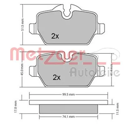 METZGER AUTOTEILE 1170052 Brake Pad Set, disc brake