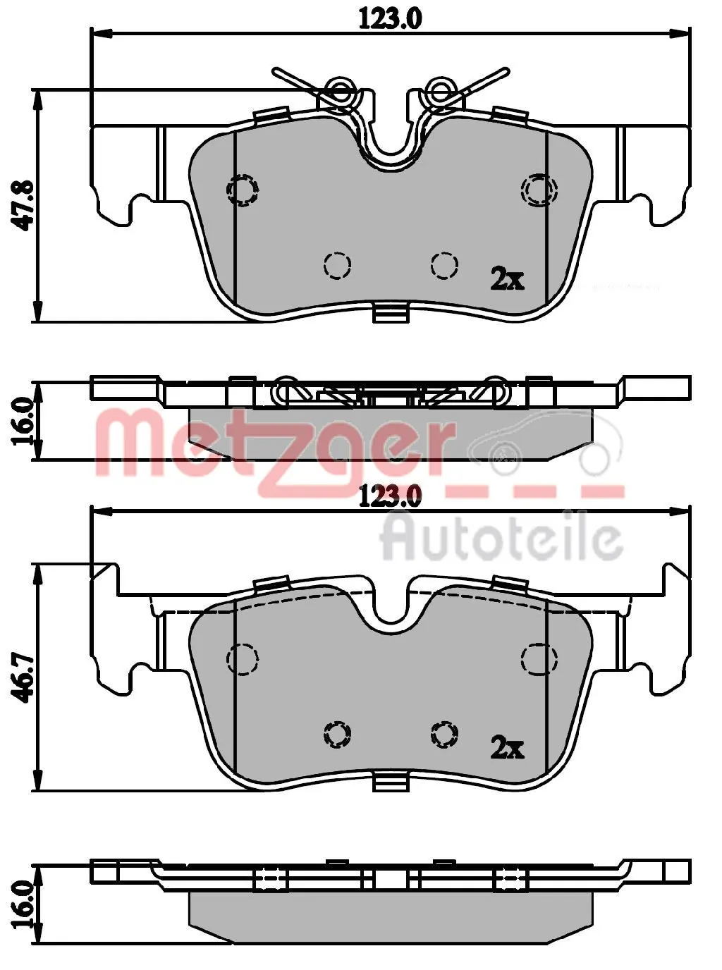 METZGER AUTOTEILE 1170846 Brake Pad Set, disc brake