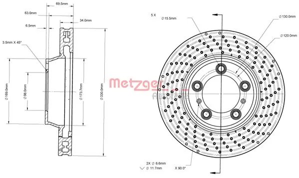 METZGER AUTOTEILE 6110882 Brake Disc