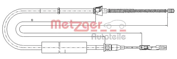 METZGER ワイヤー、パーキングブレーキ 10.7507