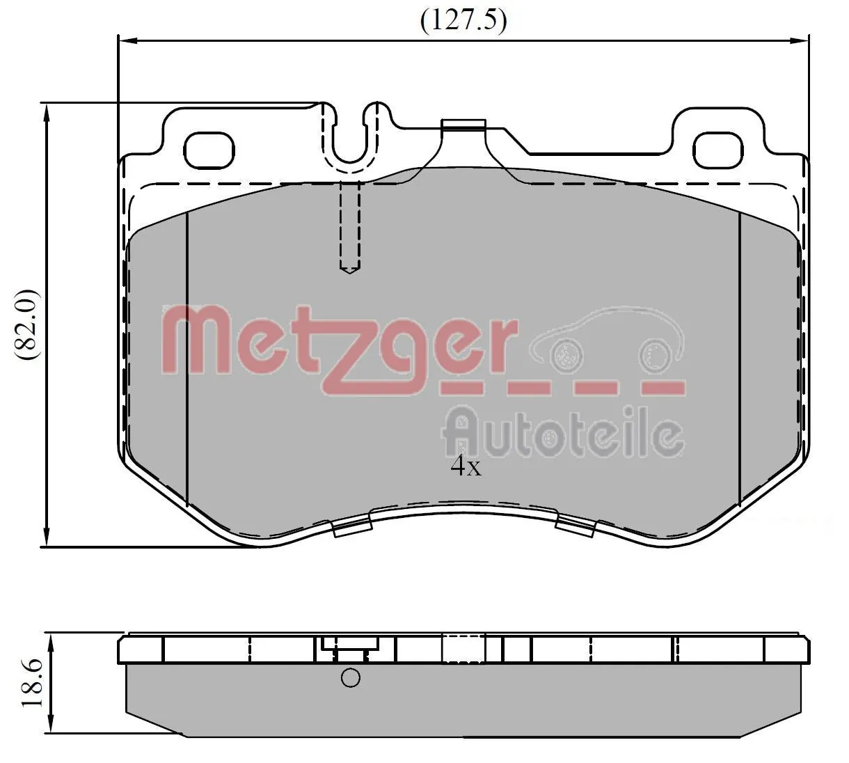 METZGER AUTOTEILE 1170852 Brake Pad Set, disc brake