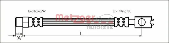 METZGER AUTOTEILE 4116226 Brake Hose