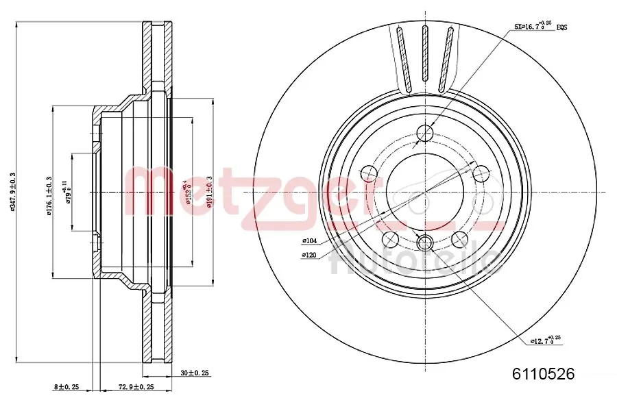METZGER AUTOTEILE 6110526 Brake Disc