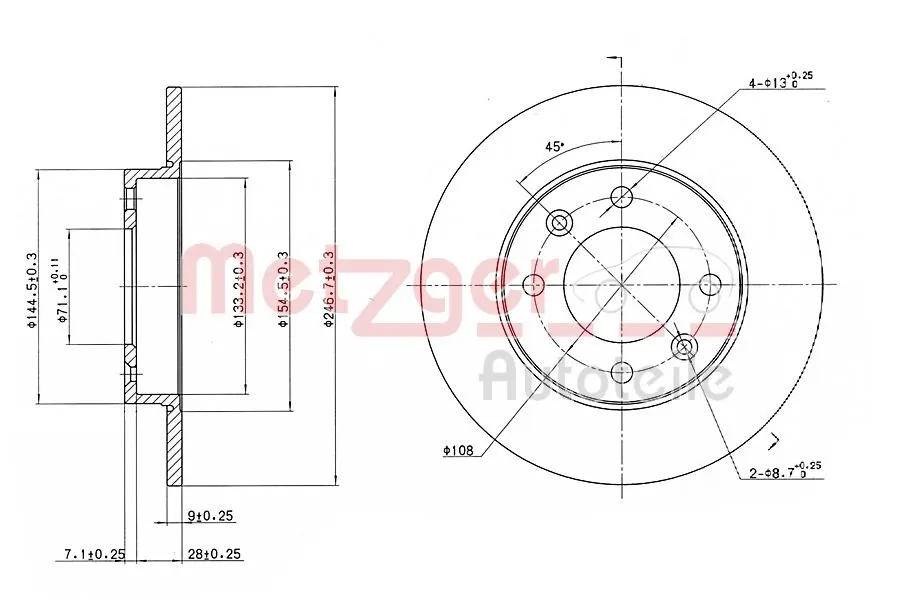 METZGER AUTOTEILE 6110094 Brake Disc
