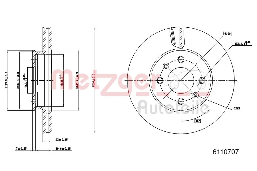 METZGER AUTOTEILE 6110707 Brake Disc