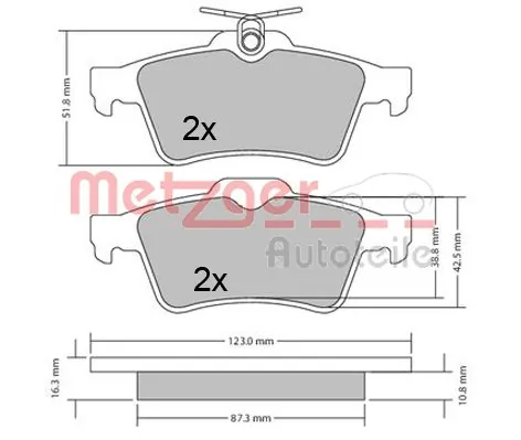 METZGER AUTOTEILE 1170503 Brake Pad Set, disc brake