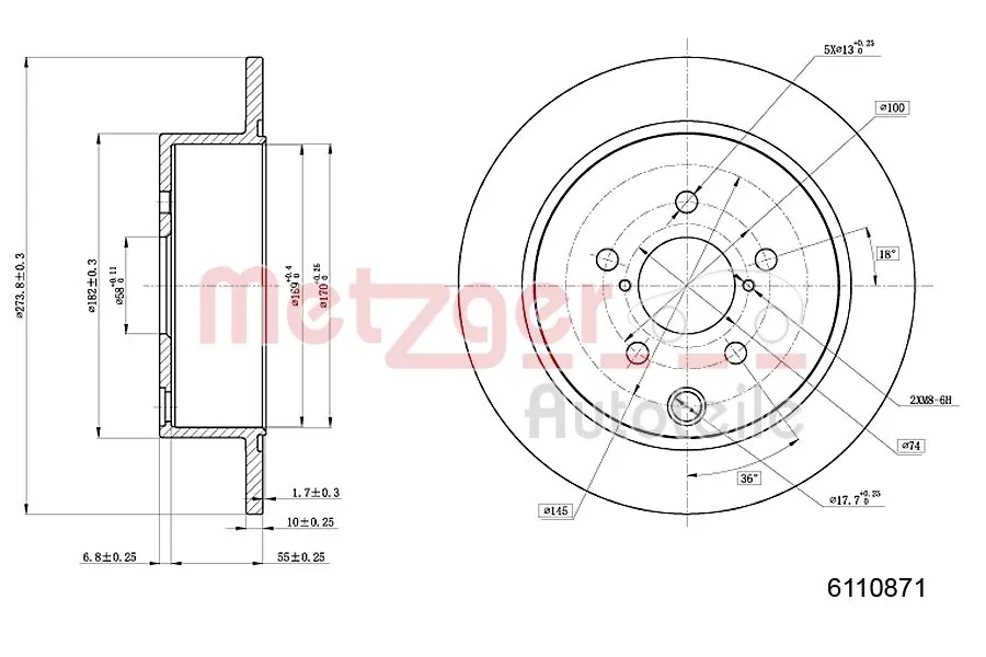 METZGER AUTOTEILE 6110871 Brake Disc