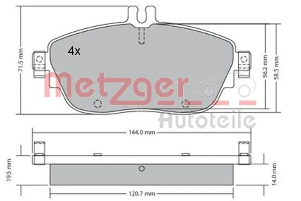METZGER AUTOTEILE 1170215 Brake Pad Set, disc brake