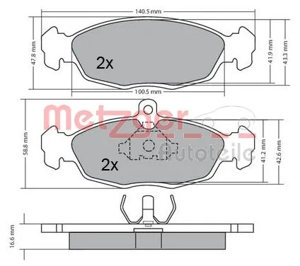 METZGER AUTOTEILE 1170015 Brake Pad Set, disc brake