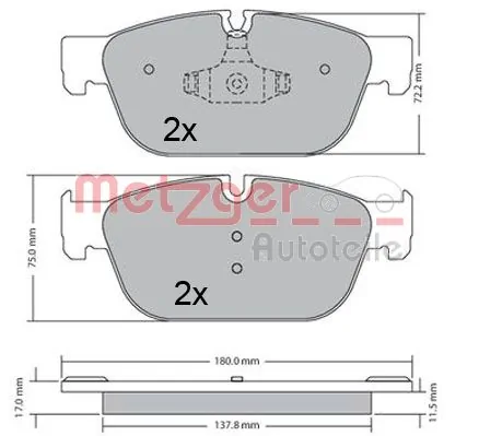 METZGER AUTOTEILE 1170619 Brake Pad Set, disc brake