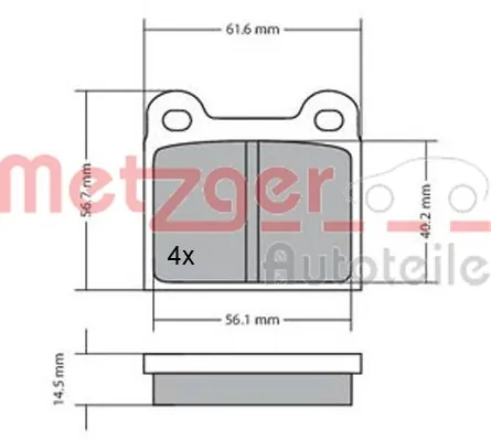METZGER AUTOTEILE 1170003 Brake Pad Set, disc brake