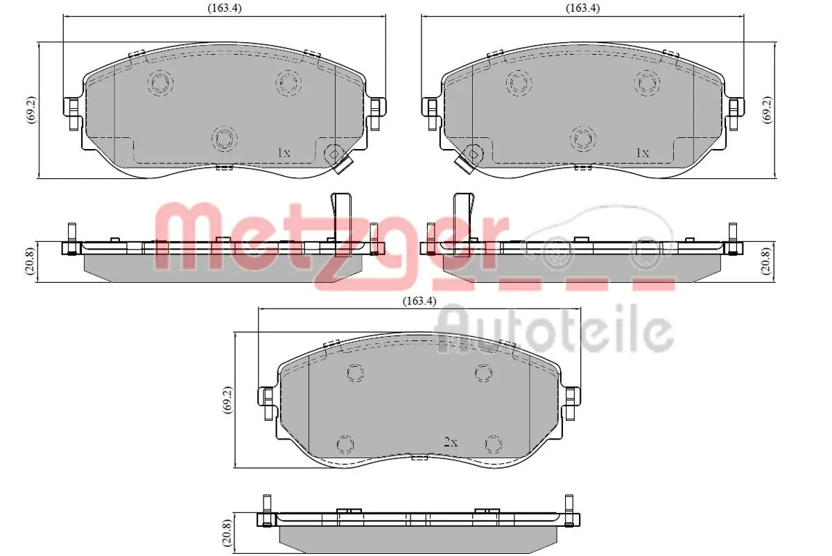 METZGER AUTOTEILE 1170936 Brake Pad Set, disc brake