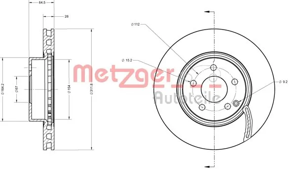 METZGER AUTOTEILE 6110304 Brake Disc
