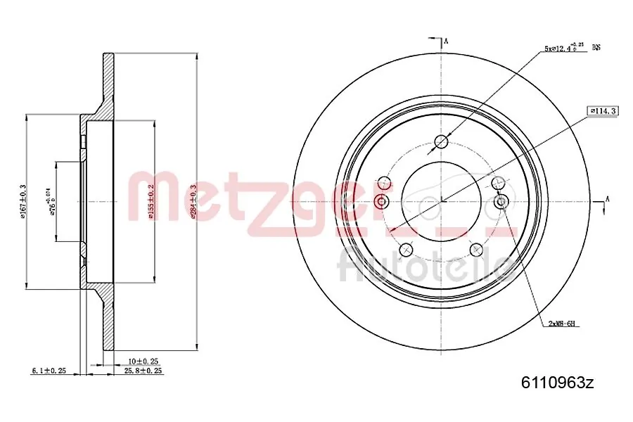METZGER AUTOTEILE 6110963 Brake Disc