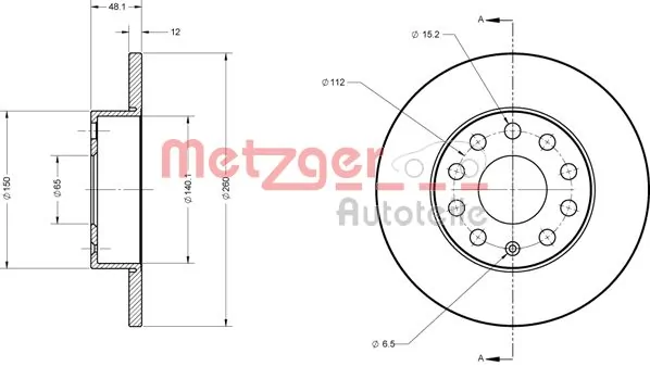METZGER AUTOTEILE 6110030 Brake Disc