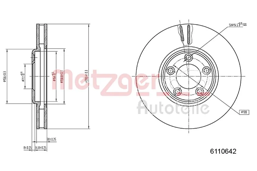 METZGER AUTOTEILE 6110642 Brake Disc