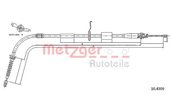Cable Pull, parking brake 10.4309