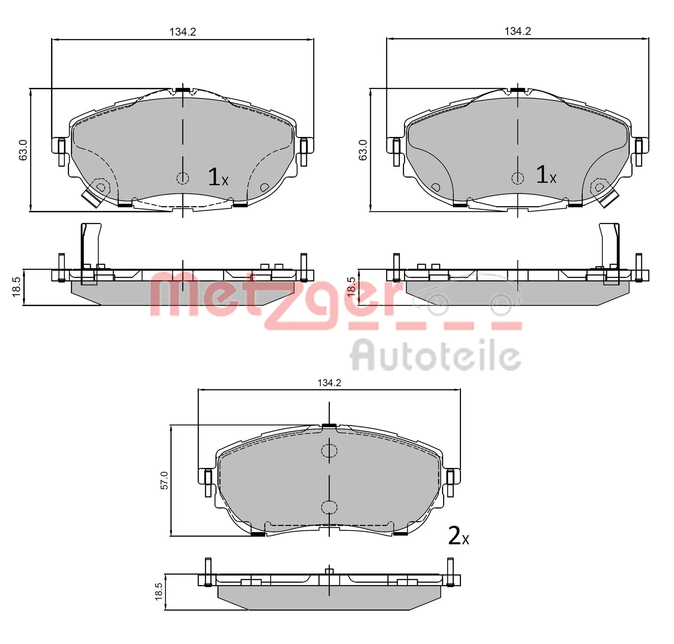 METZGER AUTOTEILE 1170797 Brake Pad Set, disc brake