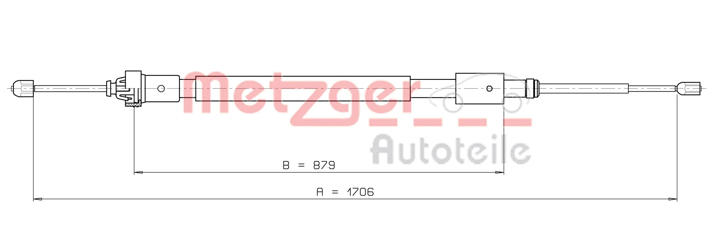 Cable Pull, parking brake 10.4525