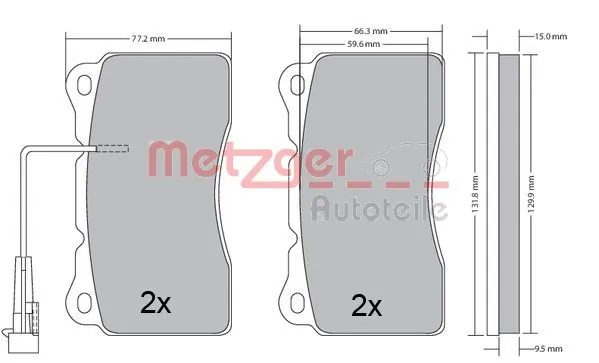 METZGER AUTOTEILE 1170496 Brake Pad Set, disc brake