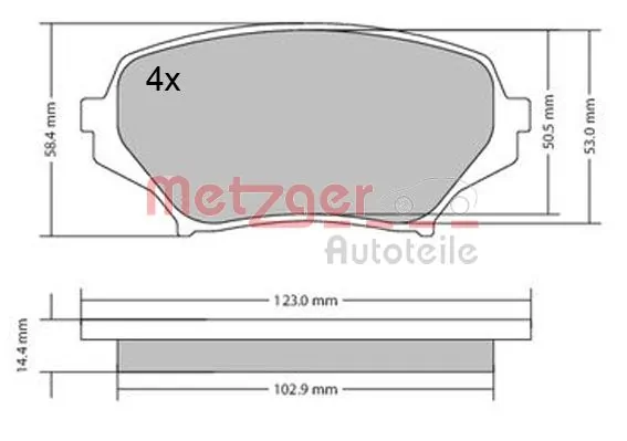 METZGER AUTOTEILE 1170589 Brake Pad Set, disc brake