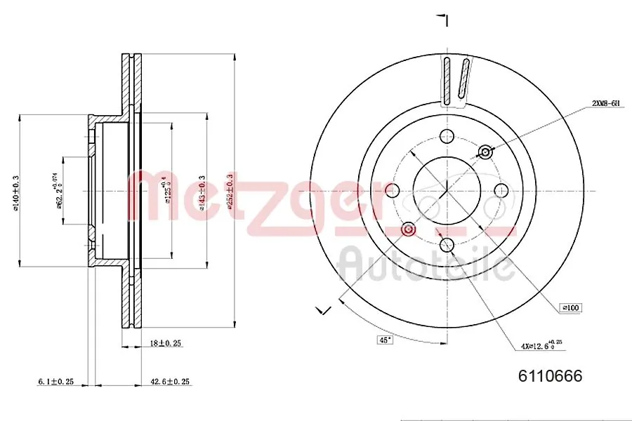 METZGER AUTOTEILE 6110666 Brake Disc