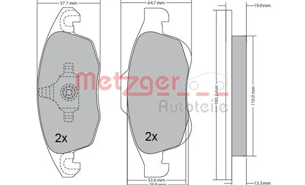 METZGER AUTOTEILE 1170129 Brake Pad Set, disc brake