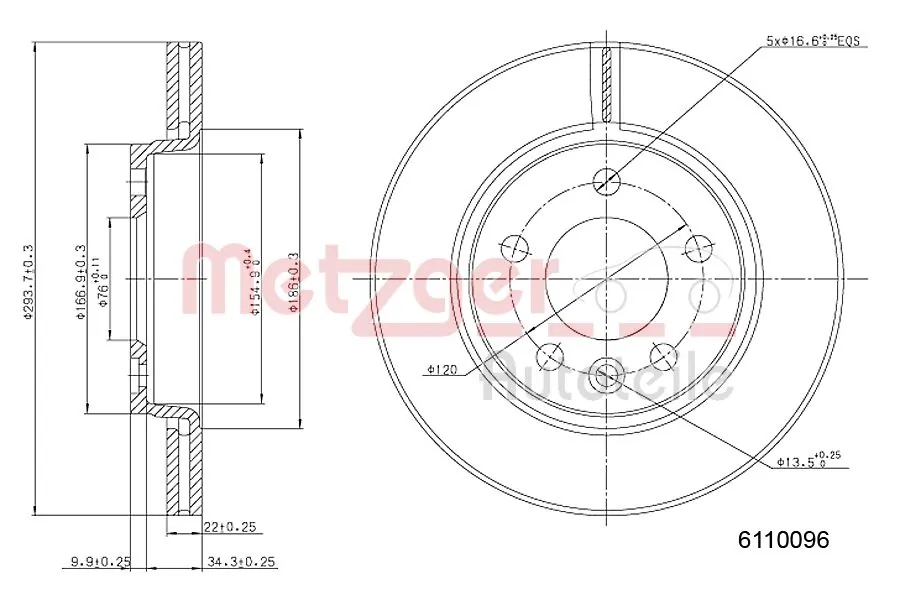 METZGER AUTOTEILE 6110096 Brake Disc