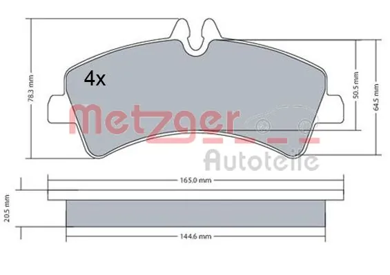 METZGER AUTOTEILE 1170543 Brake Pad Set, disc brake