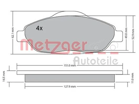 METZGER AUTOTEILE 1170194 Brake Pad Set, disc brake