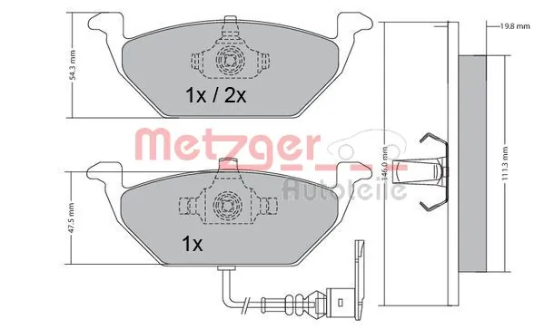 METZGER AUTOTEILE 1170002 Brake Pad Set, disc brake