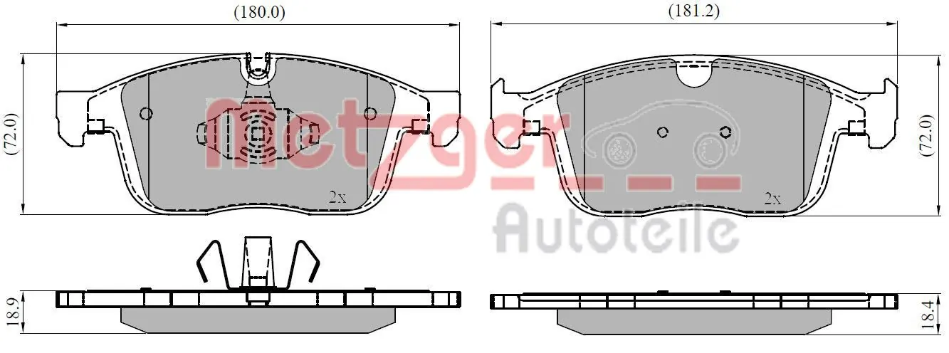 METZGER AUTOTEILE 1170923 Brake Pad Set, disc brake
