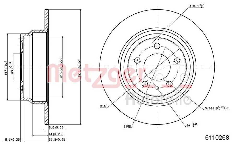 METZGER AUTOTEILE 6110268 Brake Disc