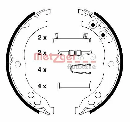 METZGER AUTOTEILE KR 947 Brake Shoe Set, parking brake