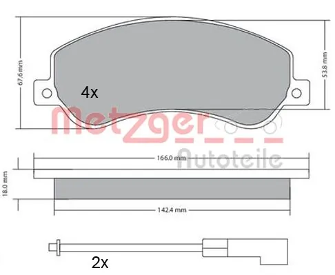 METZGER AUTOTEILE 1170290 Brake Pad Set, disc brake