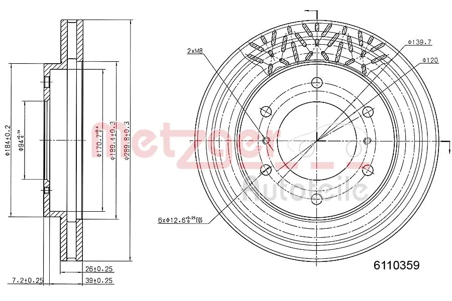 METZGER AUTOTEILE 6110359 Brake Disc