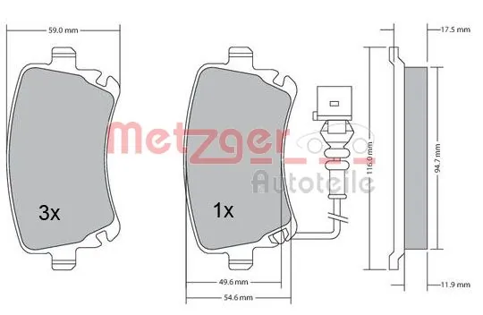 METZGER AUTOTEILE 1170051 Brake Pad Set, disc brake
