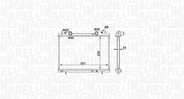 MAGNETI MARELLI 350213163900 Radiator, engine cooling