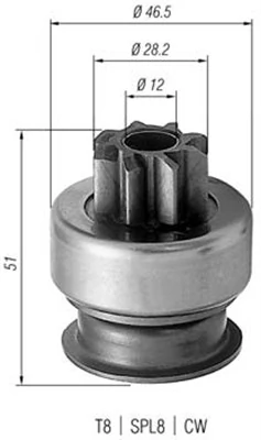 Pinion, starter 940113020176