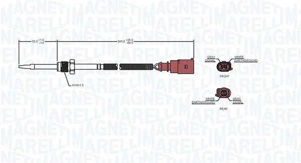 MAGNETI MARELLI 172000249010 Sensor, exhaust gas temperature