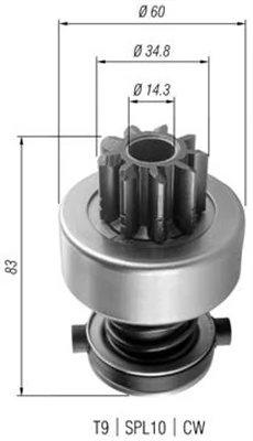 Pinion, starter 940113020358