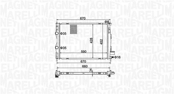 MAGNETI MARELLI 350213162600 Radiator, engine cooling
