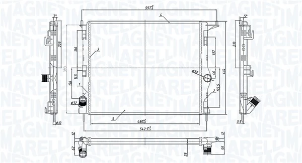 Radiator, engine cooling 350213165900