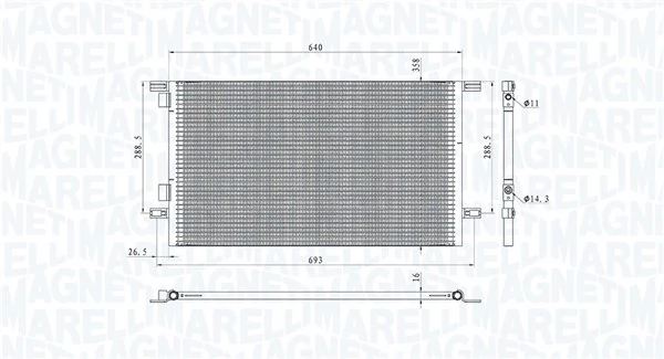 MAGNETI MARELLI 350203918000 Condenser, air conditioning