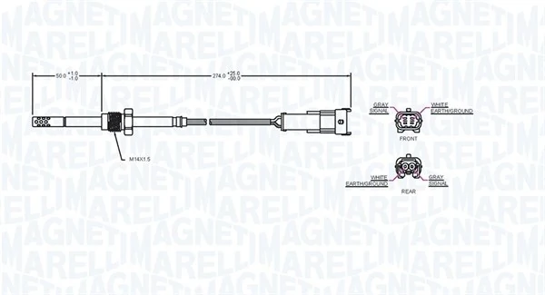 MAGNETI MARELLI 172000163010 Sensor, exhaust gas temperature