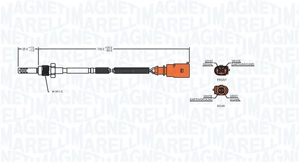 MAGNETI MARELLI 172000189010 Sensor, exhaust gas temperature