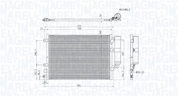MAGNETI MARELLI 350203893000 Condenser, air conditioning